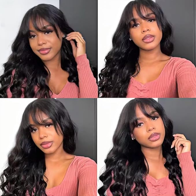 Color 1B Body Wave Bundles Natural Black Human Hair Bundles 22 24 26 Inch Niegmeag Brazilian Virgin Remy Hair Extensions Double Weft Soft and Silky Body Wave Bundle Hair Weave