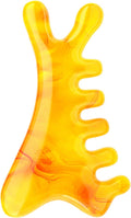4-in-1 Acupressure Massage Comb - Portable Resin Scalp & Face Massager for Facial Toning, Head Relaxation, Eye Relief & Body Therapy | Bonus Lymphatic Drainage & Anti-Hair Loss (Yellow)