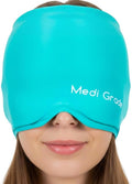 Medi Grade Migraine Relief Cap - Cooling Compression Headache Relief Cap with Full Coverage - Soft Flexible Fabric Gel Migraine Cap That Blocks Light, Reusable Migraine Mask for Cold Therapy