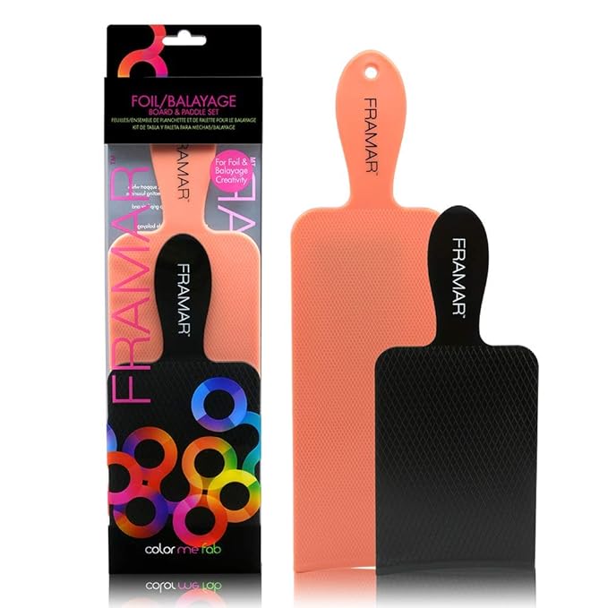 FRAMAR Balayage Board and Paddle Set - Long and Short Foil Board For Highlights, Highlighting Board, Balayage Hair Dye Kit, Hair Salon Supplies, For Enhanced Precision - 2 Pack