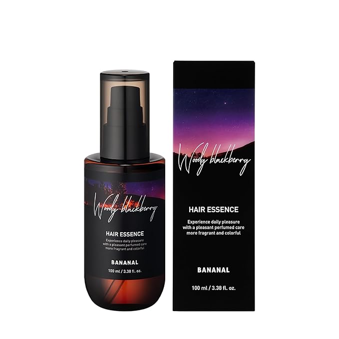 2-in-1 Korean Hair Perfume Oil & Serum with Moroccan Argan Oil & 12 Amino Acids for Dry, Damaged, Glass Hair Shine & Frizz-Control – Paraben & Alcohol-Free – Woody Blackberry – 100ml / 3.38 fl oz