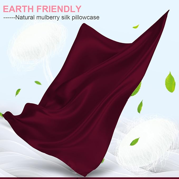Mulberry Silk Pillow Cases 2 Pack King Size 20x36 Inches with Hidden Zipper, Ultra Smooth and Soft Breathable Cooling Silk Satin Pillowcase Set of 2, Better for Hair and Skin, Gifts for Women Men