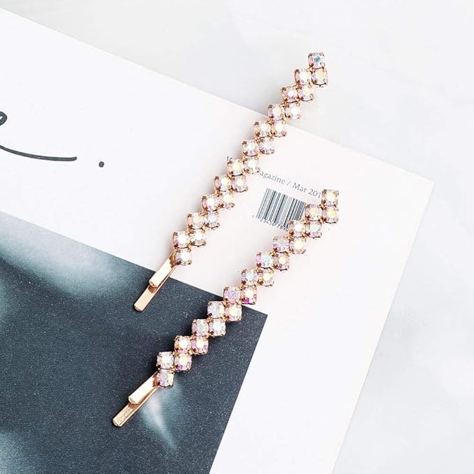 WHITEBRIDGE 8pcs Four Kinds Of Color Crystal Rhinestone Hair Pins For Women Girls