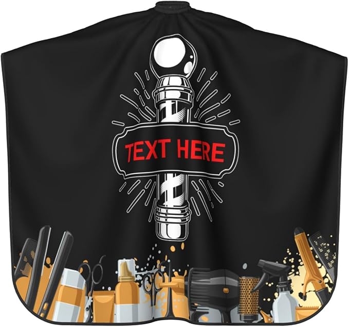 Custom Barber Cape for Men Personalized Professional Hair Cutting Cape with Text for Home Salon Barbershop