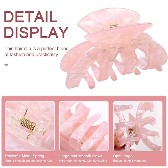Jayongnee Clips for Women - Octopus Claw Clip - Hair Clips for Long and Thick Hair, Non-Slip Big Claw Strong Hold Hair Unbreakable 3 PCS (claw clip-A)