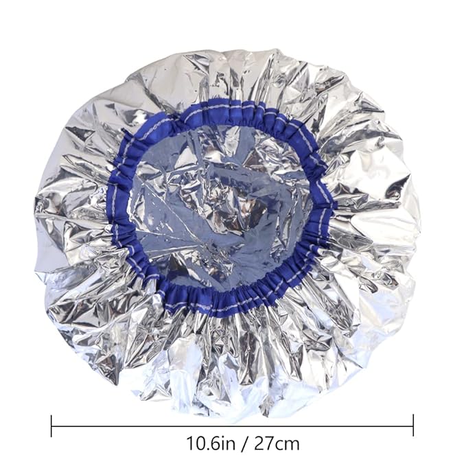 TCOTBE 2 pieces conditioning caps made of aluminum foil, thickened shower caps for hot oil treatment, reusable hair processing caps for home and salon use, hair dyeing and hot oil treatment tools