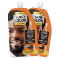 Edbe Hair Color Easy Comb Dark Brown (2 Pack) - Grey Hair Mustache and Beard Coloring for Men with One Application Kit