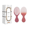 RHOS Mini Hair Brush for Women,Men and Kids, Travel Size Hair Brush for Purse & Pocket, Small Cushion Paddle Brush with Soft Bristles(1 Pack-Red Gradient)