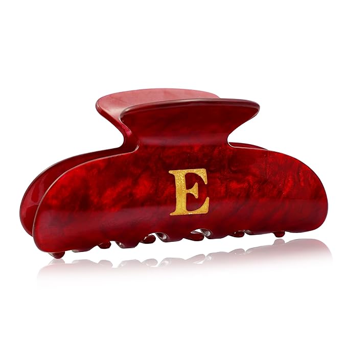 Initial Cute Hair Clips - Red Letter Elegant Hair Claw Clips, Fashion Glitter Claw Clips Durable Hair Clips, Wedding Gift, Bridesmaid Gifts, Birthday Gifts, Christmas Gift, Letter E