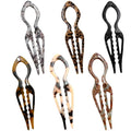 Hair Pins,French U-Shaped Hair Pin 6Pack Elegant Women Hair Accessories Suitable for Thick or Thin Hair (Light red, Black, Khaki,Black,Light gray,Reddish brown)