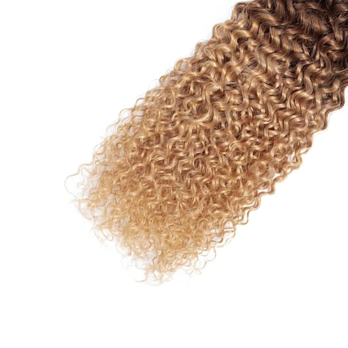 Honey Blonde Bundles Human Hair Ombre Blonde Curly Bundles 18 20 22 Inch Double Weft 3 Tone Brown and Blonde Bundle Niegmeag Brazilian Virgin Remy Hair Extensions