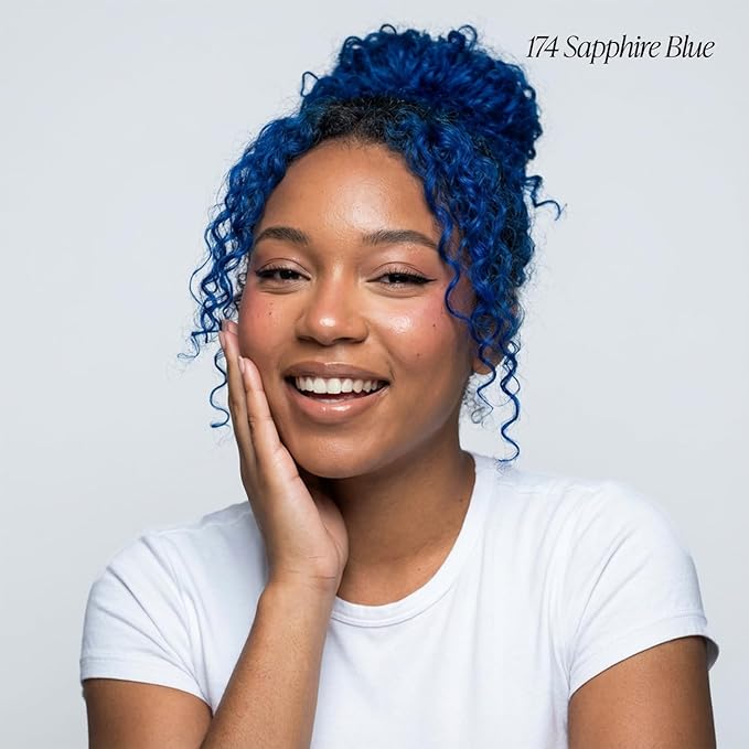 Adore Semi Permanent Hair Color (174 Sapphire Blue) | Vegan & Cruelty-Free Blue Hair Dye | No Ammonia, No Peroxide, No Alcohol | 4 Fl Oz (Pack of 1)
