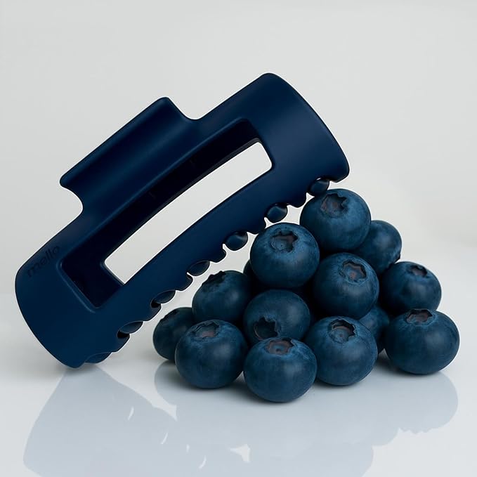 The Original Mello Hair Claw Clip Squishy Claw Clip Made in Korea Patent Pending 30021976 (Blue, Medium)