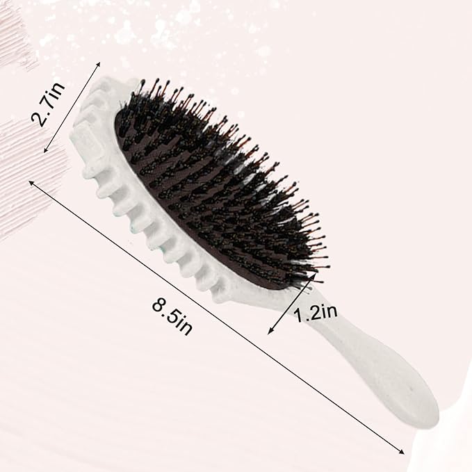Curly Defining Brush, Curly Hair Styling Brushes Detangler Soft Bristle Hair Brush 1-Pack (Beige)