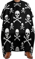 Adjustable Barber Styling Cape, Skull and Crossbones Haircut Apron Hairdressing Gown Cover for Hairdressers