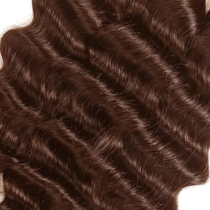 Dark Brown Bundles Human Hair Chocolate Deep Wave Bundles 14 16 18 Inch Grade 8A Brazilian Virgin Remy Hair Extensions Double Weft Real Color 4 Hair Weave