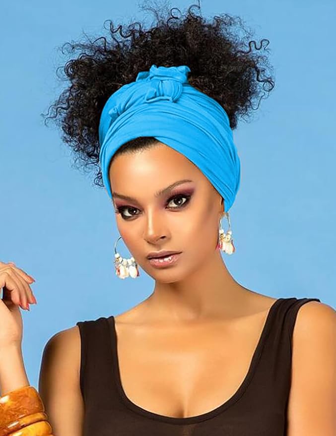 Harewom Head Wraps for Black Women Stretch Head Scarf Long African Hair Wraps Turban Headwraps Jersey Headbands