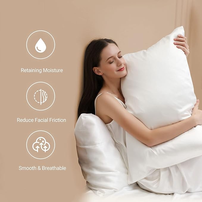 ZIMASILK 22 Momme Silk Pillowcase for Hair and Skin - 100% Pure Mulberry Silk with Hidden Zipper, Grade 6A Luxury Pillow Case for Women, Soft & Durable, Gift Box (Queen 20"x30" Light Grey)
