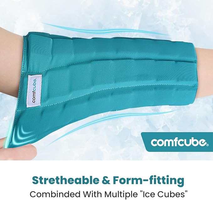 Elbow Ice Pack for Tendonitis & Tennis Elbow, 2 Hours Long Lasting Cold Compression Flexible Ice Pack Wrap Sleeve, Pain Relief for Golfers Arm, Arthritis, Injuries