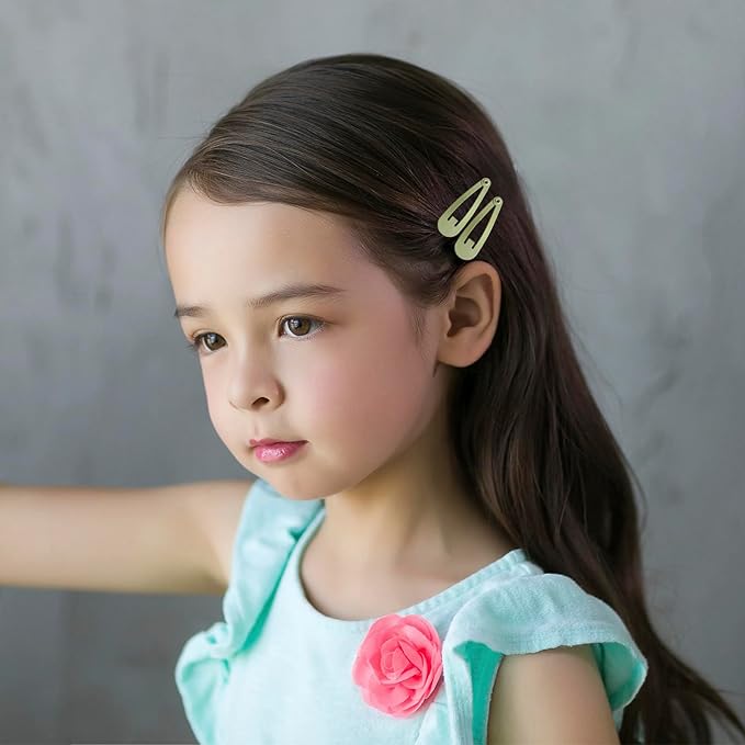 Upgrade Snap Mini Hair Clips - 100PCS Kids Metal Non Slip Hair Bow Clips for Girls Toddlers Hair Accessories(1.2 Inch 20 Colors)