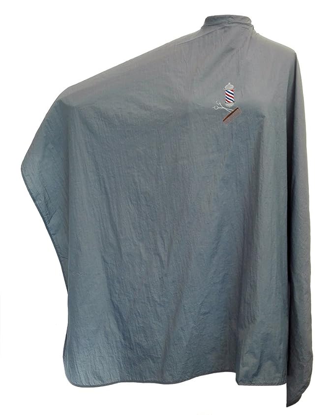 CHARLENE Professional Cutting Cape for Salon Hair Styling, Barber Haircut, Coloring, Skincare, Makeup (BP Logo, Gray)