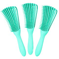 Detangling Brush for Afro American/African Women's Textured 3a to 4c Kinky Wavy/Curly/Coily Hair - Scalp Massaging Comb for Wet/Dry/Oily/Thick/Long Hair (3 pcs, 3-Green)