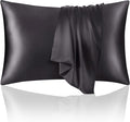 ECOSA Luxurious 30 Momme 100% Mulberry Silk Pillowcase (50x70cm) – 6A Grade Charmeuse Weave, Oeko-TEX® Certified – Frizz-Free Hair & Wrinkle-Free Skin (Charcoal)