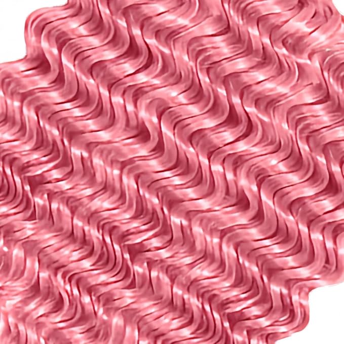 Pink Bundles Human Hair Pure Pink Deep Wave Bundles 26 28 30 Inch Double Weft Grade 8A Brazilian Virgin Remy Hair Extensions 300g
