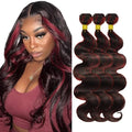 Red Bundles Human Hair P1B99j Body Wave Bundle Brazilian Grade 8A Virgin Remy Hair Extensions 28 28 28 Inch Double Weft 2 Tone Red and Black Bundles