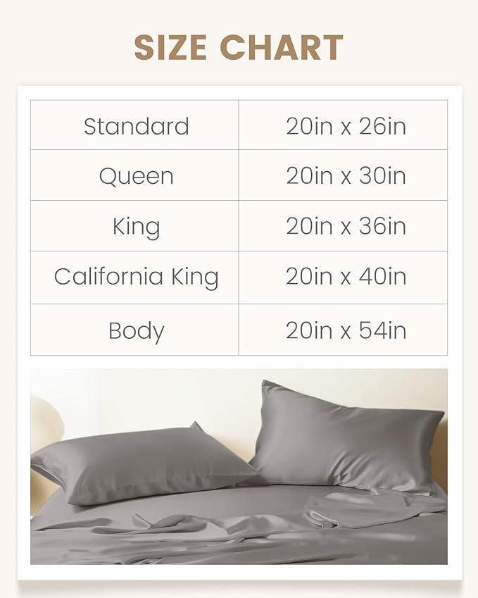 THXSILK 100% Mulberry Silk Pillowcase for Hair and Skin, Grade 6A+ Natural Silk Pillow Cover with Hidden Zipper, Soft Breathable Smooth Organic Silk Pillowcase(Grey, Queen Size 20"x30")
