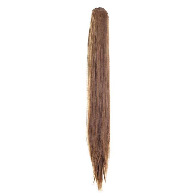 SWACC 28-Inch Long Straight Claw Clip Ponytail Extensions Synthetic Hair Extensions Ponytail Jaw Clip Hair Pieces for Women (Strawberry Blonde-27#)