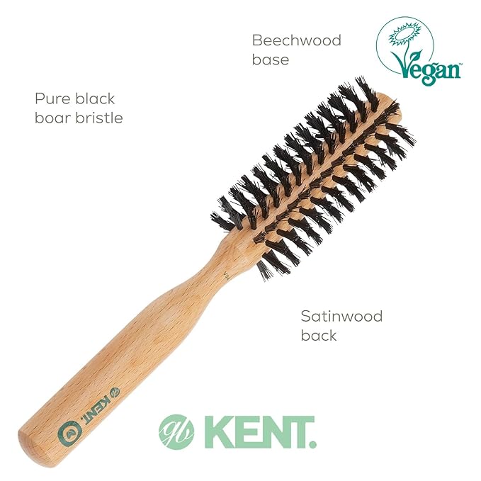 Kent V04 Vegan Boar Bristle Hair Brush - Eco-Friendly Round Blow Out Brush for Creating Curls, Adding Volume and Root Lift (45mm)