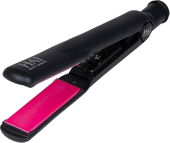 HAI Convertible Flat Iron Straightener for Women - Professional Ceramic with 5 Temperature Levels for All Hair Types - (Classic Pink)