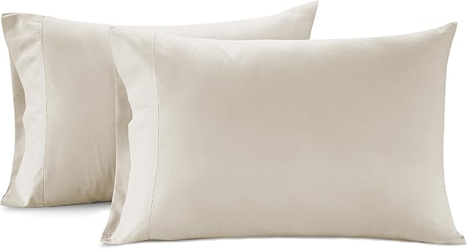 Lane Linen 100% Organic Cotton Pillow Cases Standard Size Set of 2 (20"x26") - Cotton Pillowcases Standard Size - Soft Navy Blue Pillow Cases Set of 2 - Standard Pillow Case Pack of 2 - Glacier Grey