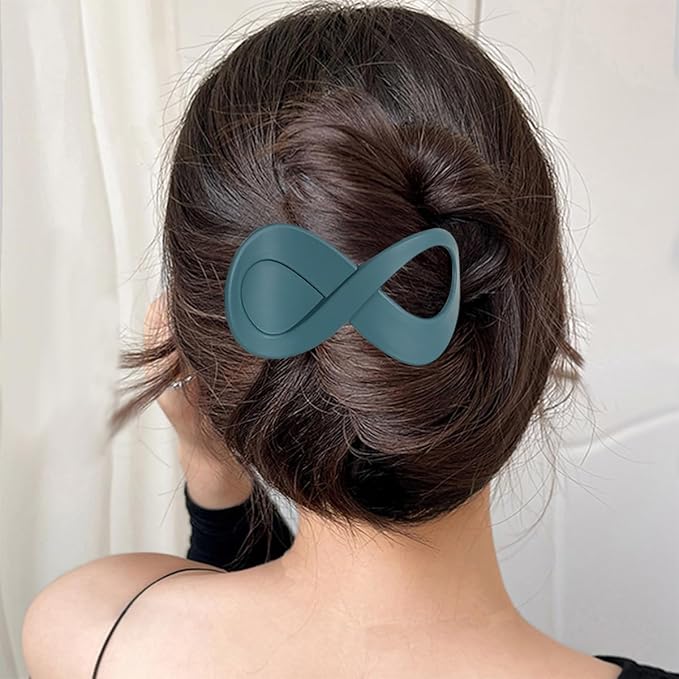 French Concord Flat Hair Clips for Women, 3.35 Inch Curved Hair Claw Clips Alligator Hair Barrettes Volume No Slip Grip Strong Hold Banana Hair Clamps Jaw Clips Styling Hair Accessories (D)