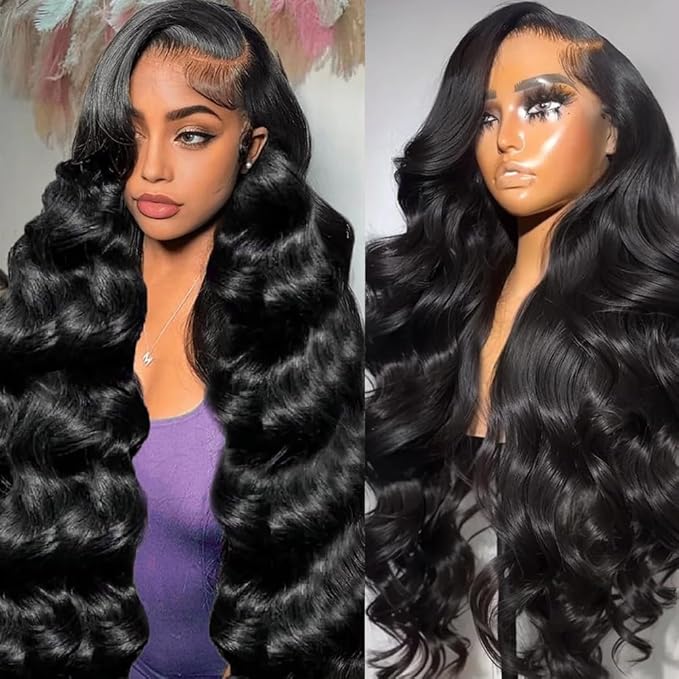 AMIRTY 250 Density 30 Inch 13x6 Lace Front Wigs Human Hair Pre Plucked Real Virgin Human Hair Wig Invisilbe Hairline Tiny Knots Body Wave HD Lace Frontal Wigs 3X Longer Lifespan