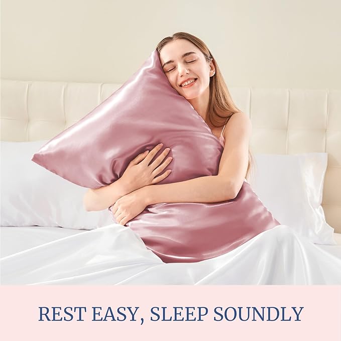 BEDELITE Satin Pillowcase for Hair and Skin, Super Soft Similar to Silk Pillow Cases 4 Pack with Envelope Closure, Cooling Pillowcases for Women Men (20"x30" Queen Size, Nostalgia)