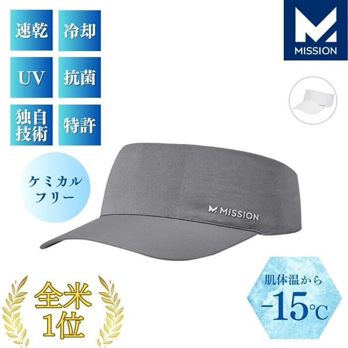 MISSION Cooling Stretchy Visor - Unisex Visor Hat for Men and Women, No Slip Band, UPF 50 Sun Protection Visor