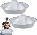 2 Pcs Hair Catcher for Haircuts, Haircut Cape, Foldable Hairdressing Umbrella Cape, Waterproof, Suitable for Adults and Children, Salon and Home Trimming/Coloring/Styling (Light Grey)