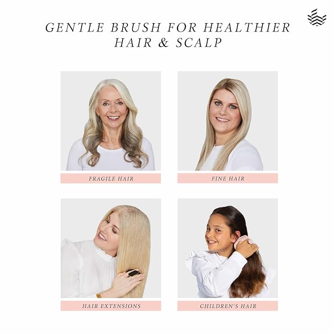 Manta Original Anti-Breakage Hairbrush – Gentle Detangling Brush for Wet & Dry Hair, Flexible Hairbrush for All Types, Healthy Hair Care for Women & Men, Black