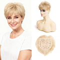 Short Hair Topper for Thinning Hair 4 Inch Short Pixie Cut Toppers Pieces Natural Curly Synthetic Black Wiglets Hairpieces (Golden Blonde, 4 inch)