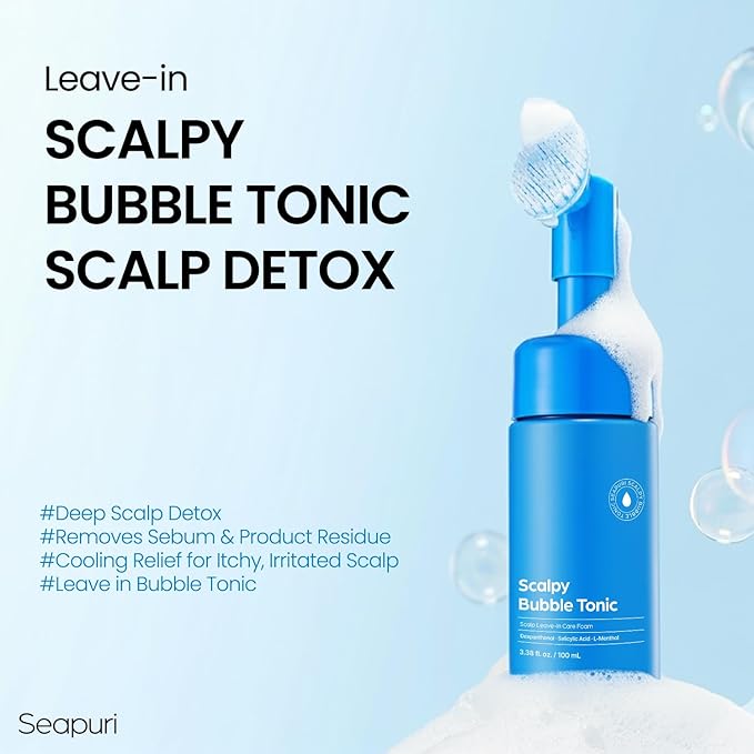 Bubble Tonic | Leave-In Scalp Exfoliator Foam for Oily, Sweaty, or Itchy Roots | Clears Buildup & Sweat with No Residue | Cooling Relief with Menthol & Salicylic Acid | Korean Hair Care Detox