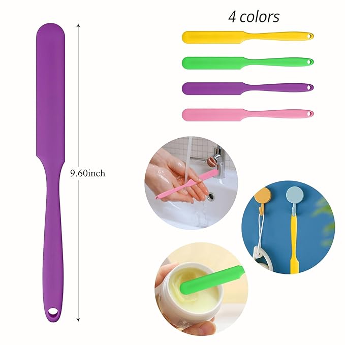 1-PCS Non-Stick Reusable Wax Silicone Spatula, Silicone Waxing Applicators for Hair Removal, for Home Salon Body Use (Purple, size 1)
