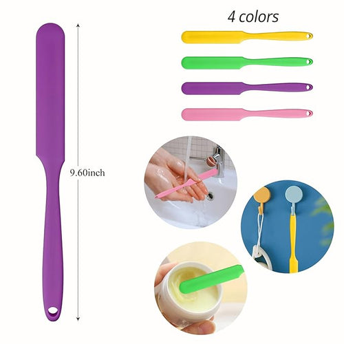 1-PCS Non-Stick Reusable Wax Silicone Spatula, Silicone Waxing Applicators for Hair Removal, for Home Salon Body Use (Purple, size 1)