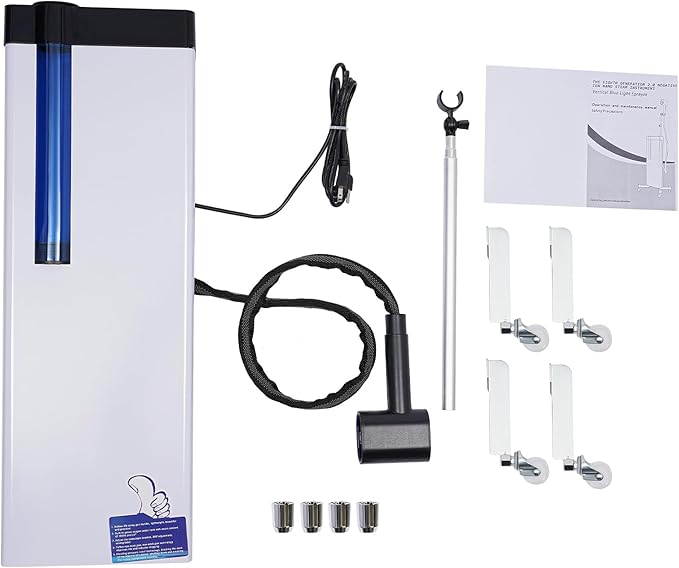 Nano Hair Steamer for Hairdressing Care 3-In-1 Nano Scale Spray Negative Ion Blue Light Intelligent Heating for Hair Scalp Care, 5 Gears, Removable Nozzle, 360° Telescopic Bracket, Height Adjustable