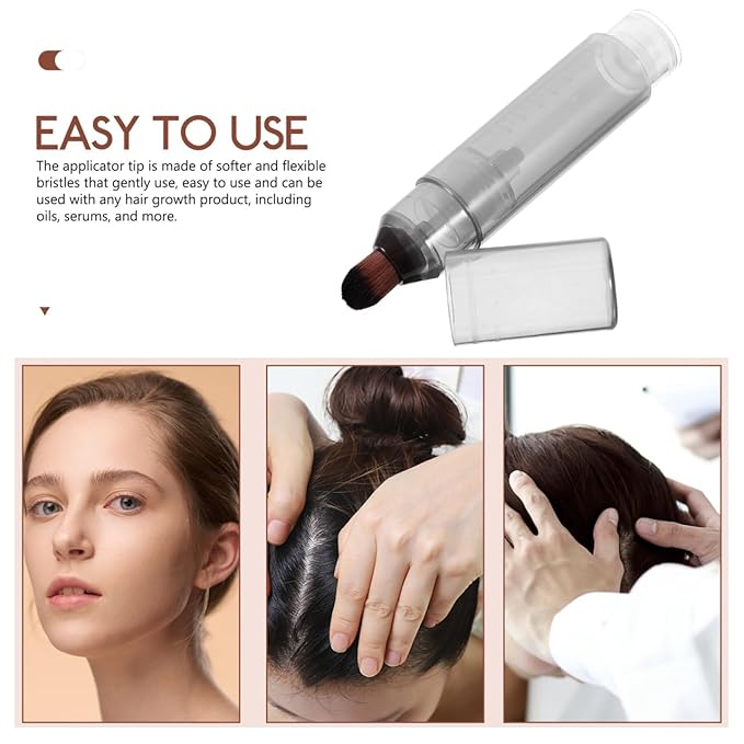 FRCOLOR Scalp Applicator Comb with Dropper and Brush for Precise Hair Oil Application Suitable for All Hair Types Compatible with Growth Serums and Scalp Treatments
