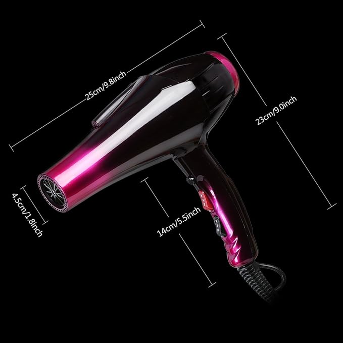 Hair Dryer Professional Blow Dryer Negative Ions 3500W Powerful Fast Drying Low Noise Long Cord Quick Dryer with Nozzle and Diffuser Hair Blow Dryer with 2 Speed and 3 Heat Settings (Purple-2)