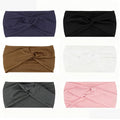6 Pack Wide Headbands for Women, Elastic Thick Headbands for Women's Hair, Workout Hair Bands for Women Non Slip, Fashion Twist Knotted Turbans, Cute Head Wraps for Yoga Running Gym (Solid Color)