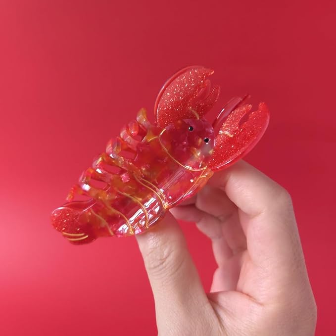Cute Big Lobster Hair Clips,Novelty Acetate Ocean Big Lobster Claw Clip