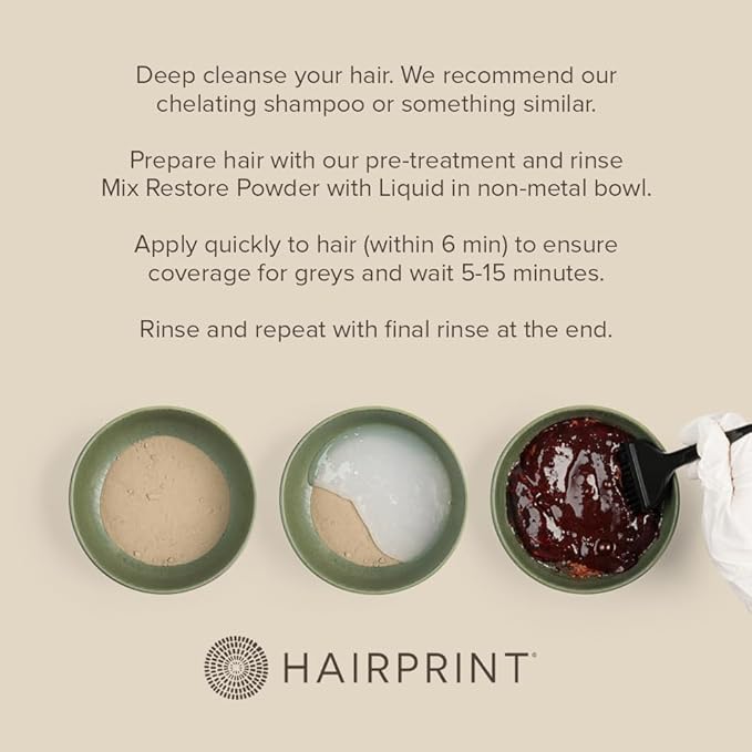Hairprint True Color Restorer in Light Brown | Patented for Restoring Gray Hair | Replenishes Natural Pigment | Adds Body, Strength, & Texture | At-Home Treatment | Dye-Free & Non-Toxic